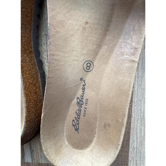 Women's Eddie Bauer Leather Tan One Strap Slip On Sandals size 8 Artsy Lagenlook - Picture 3 of 3